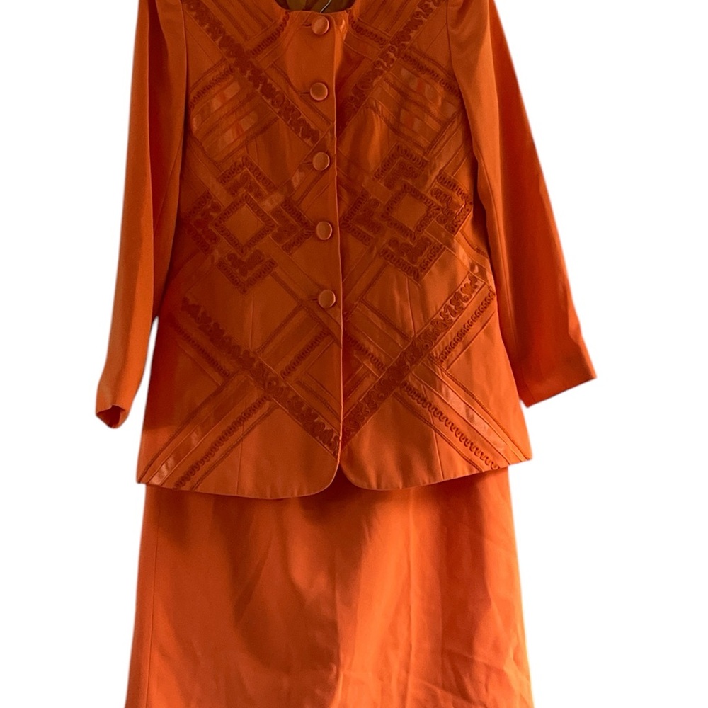 Aussie Austine church suit and skirt orange size 10